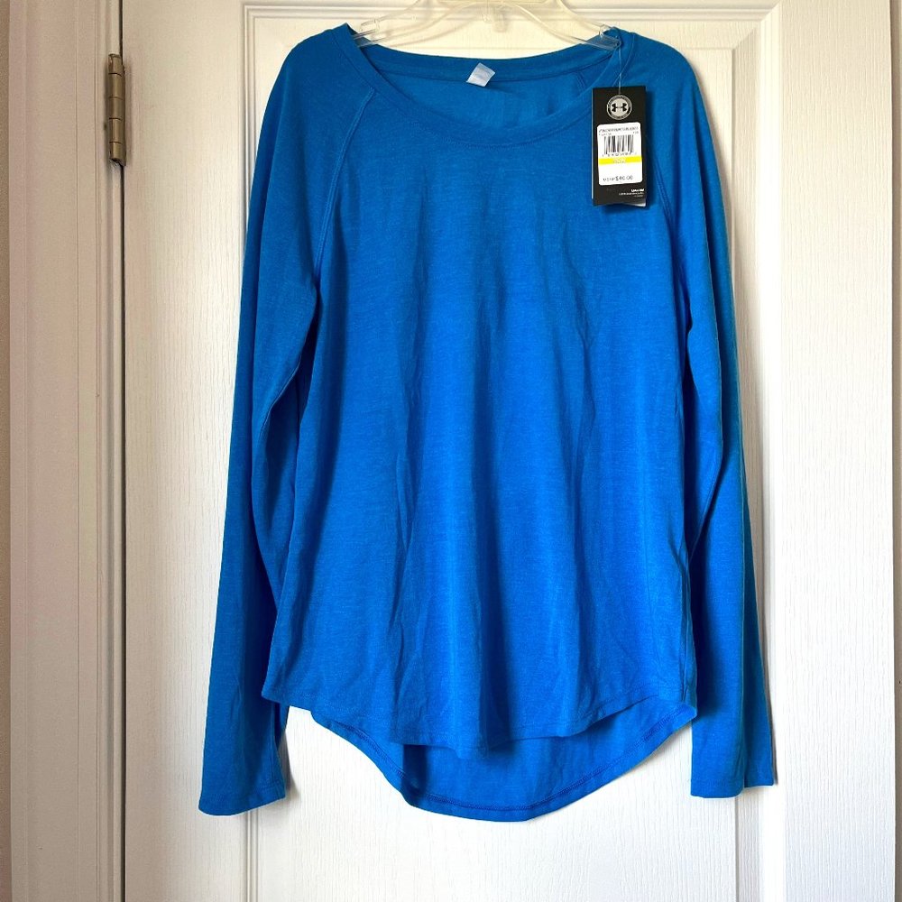 New Women's Under Armour Heat Gear Top Blue Size M